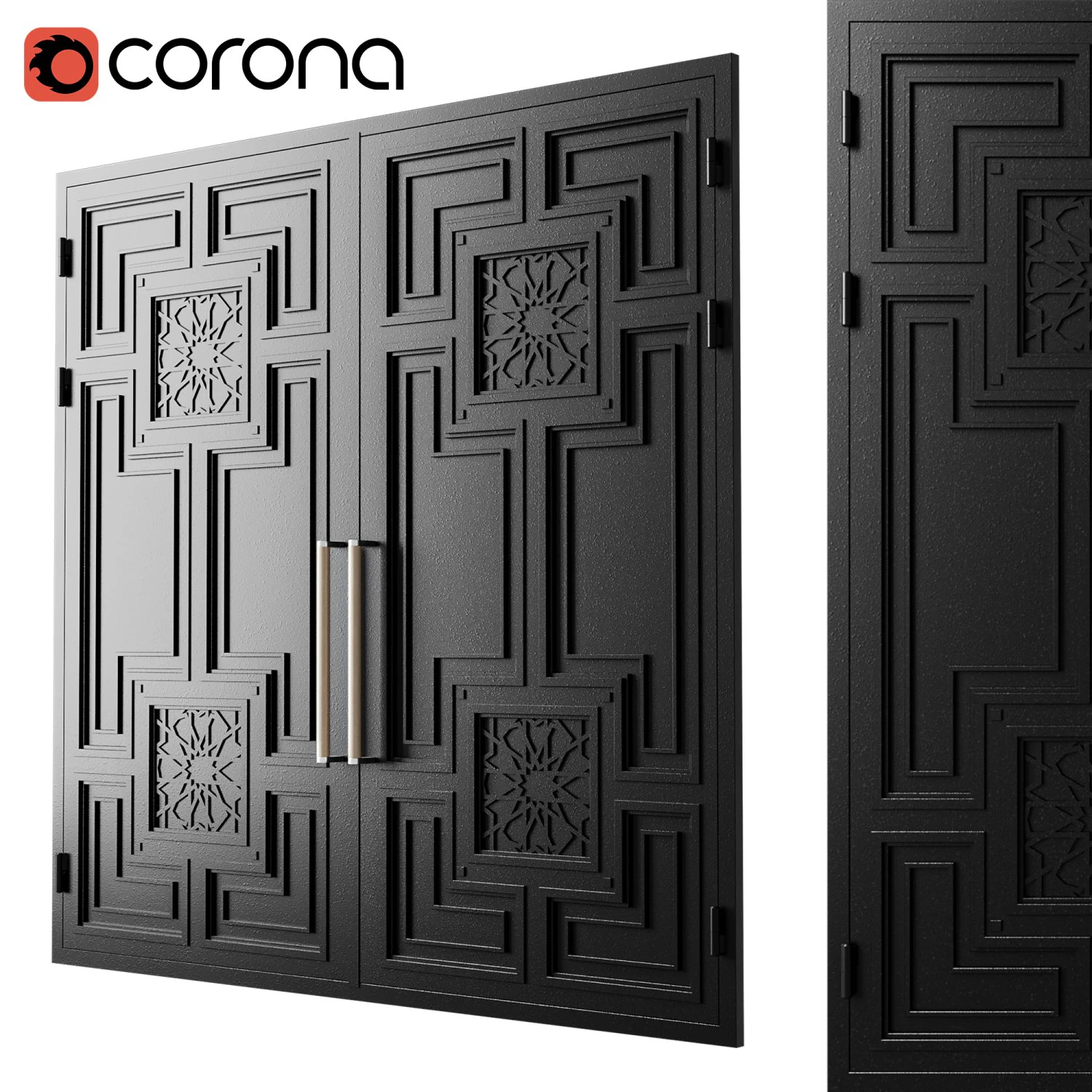 Gate black loft 018 3D Model .c4d .max .obj .3ds .fbx .stl .blend