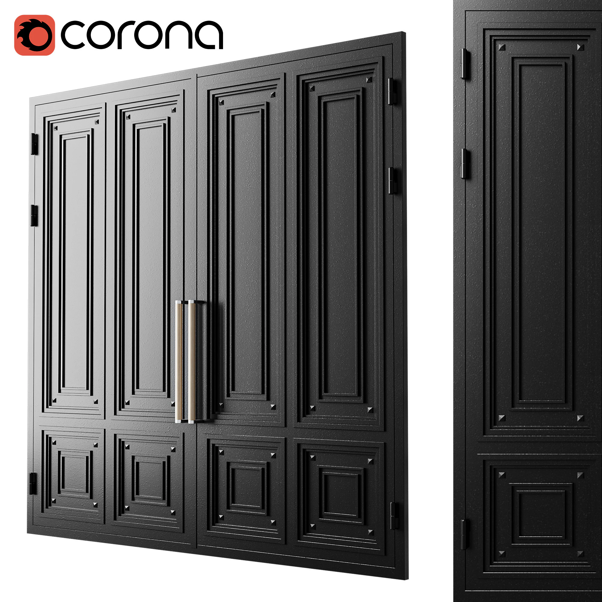 Gate black loft 022 3D Model .c4d .max .obj .3ds .fbx .stl .blend 