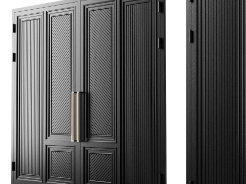 Puerta loft negra 020 Modelo 3D