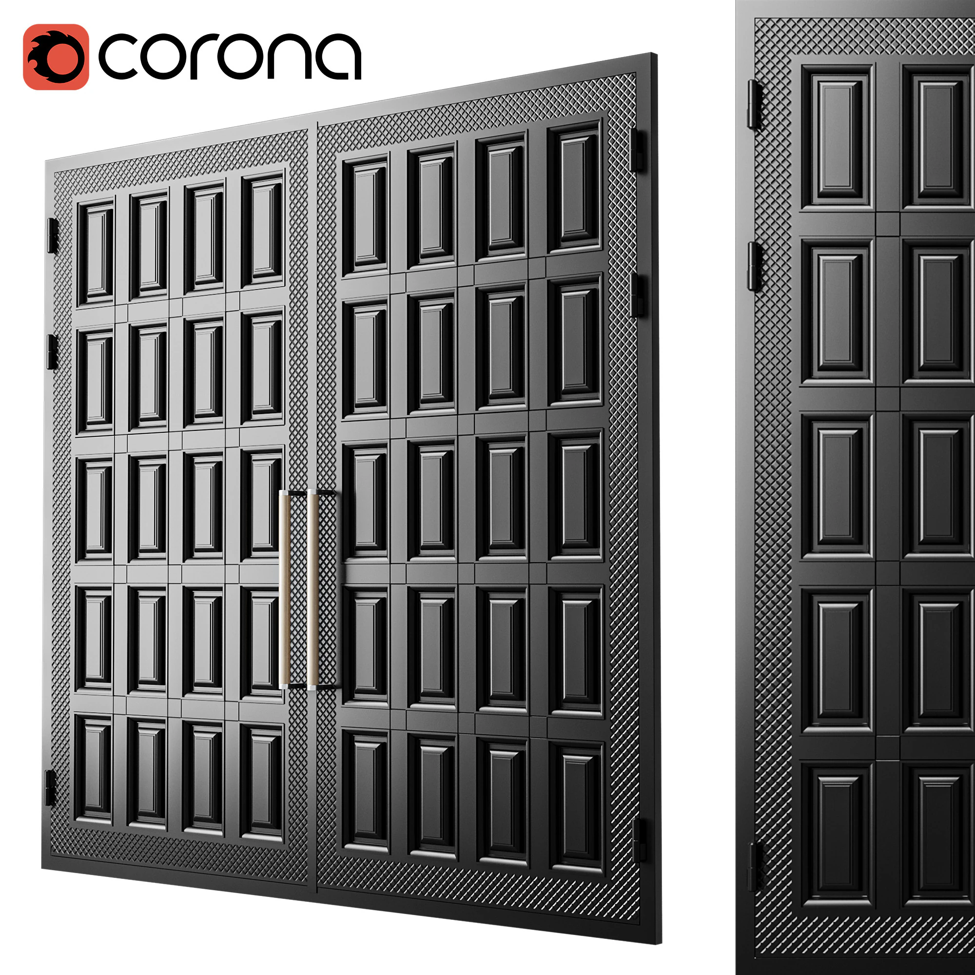 Gate black loft 024 3D Model .c4d .max .obj .3ds .fbx .stl .blend 