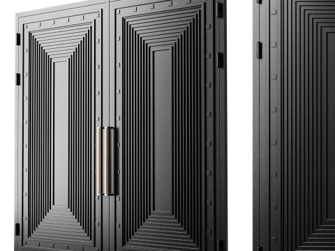 Puerta loft negra 025 Modelo 3D