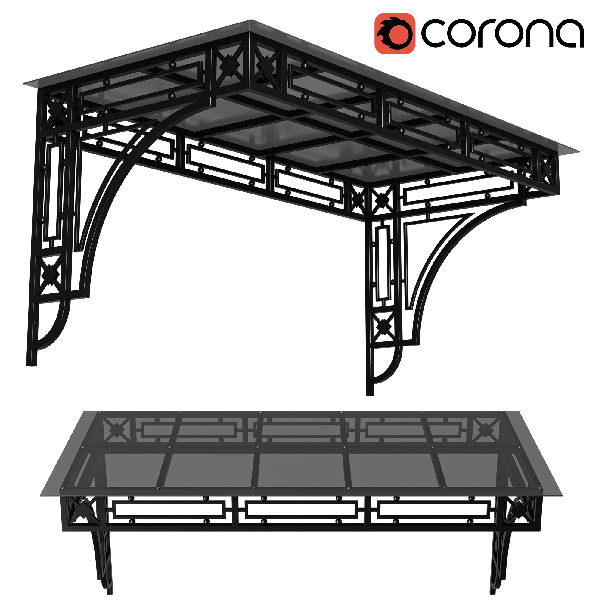 Baldacchino loft nero 001 Modello 3D .c4d .max .obj .3ds .fbx .stl .blend 