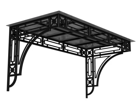 Baldacchino loft nero 001 Modello 3D