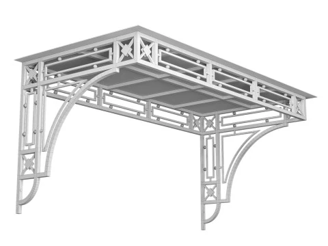 Baldacchino loft nero 001 Modello 3D
