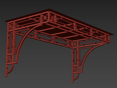 Baldacchino loft nero 001 Modello 3D