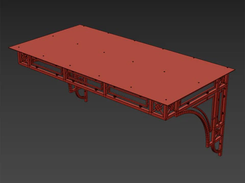 Baldacchino loft nero 001 Modello 3D