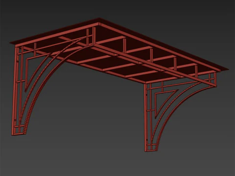 Soppalco a tettoia Modello 3D