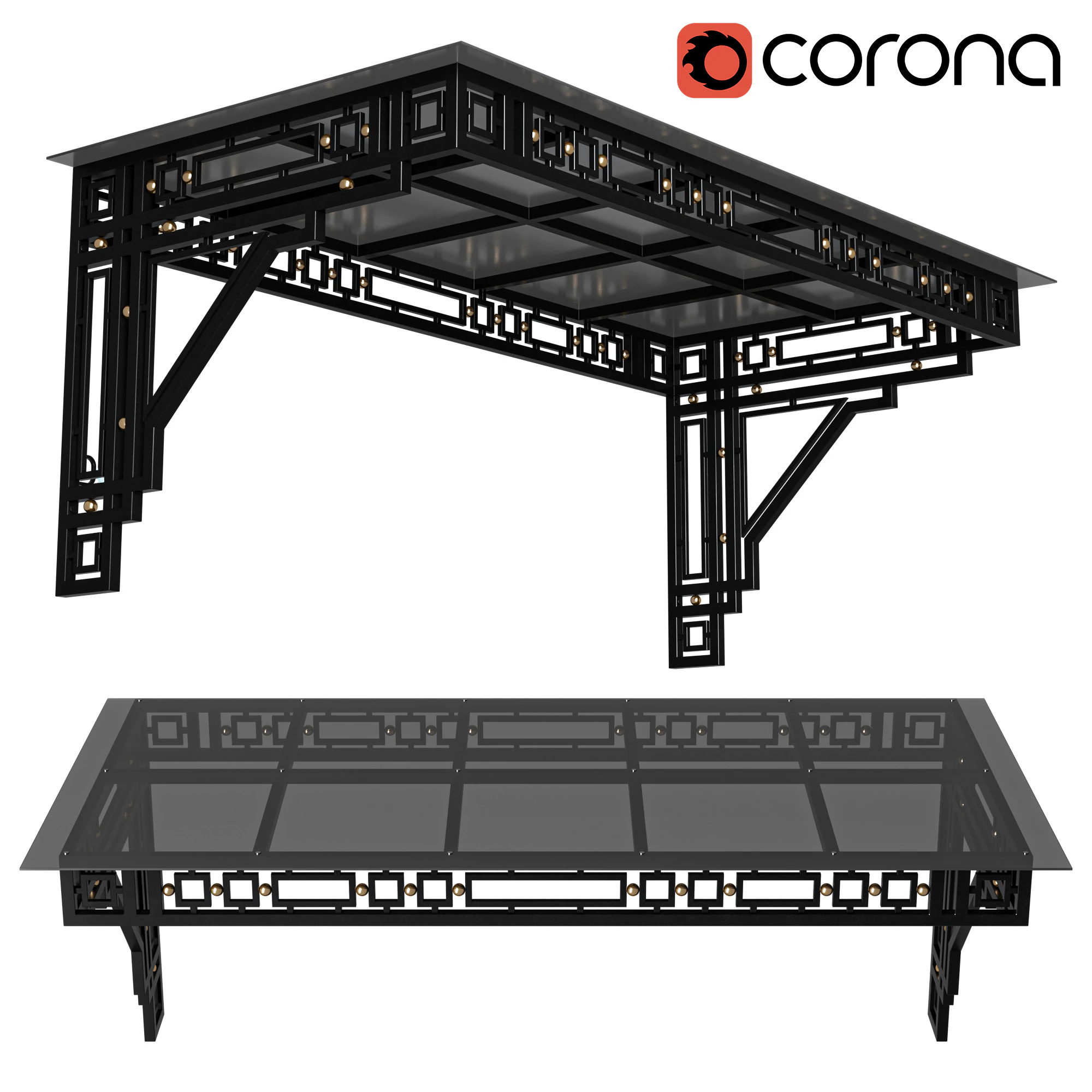 Canopy black loft 003 3D Model .c4d .max .obj .3ds .fbx .stl .blend