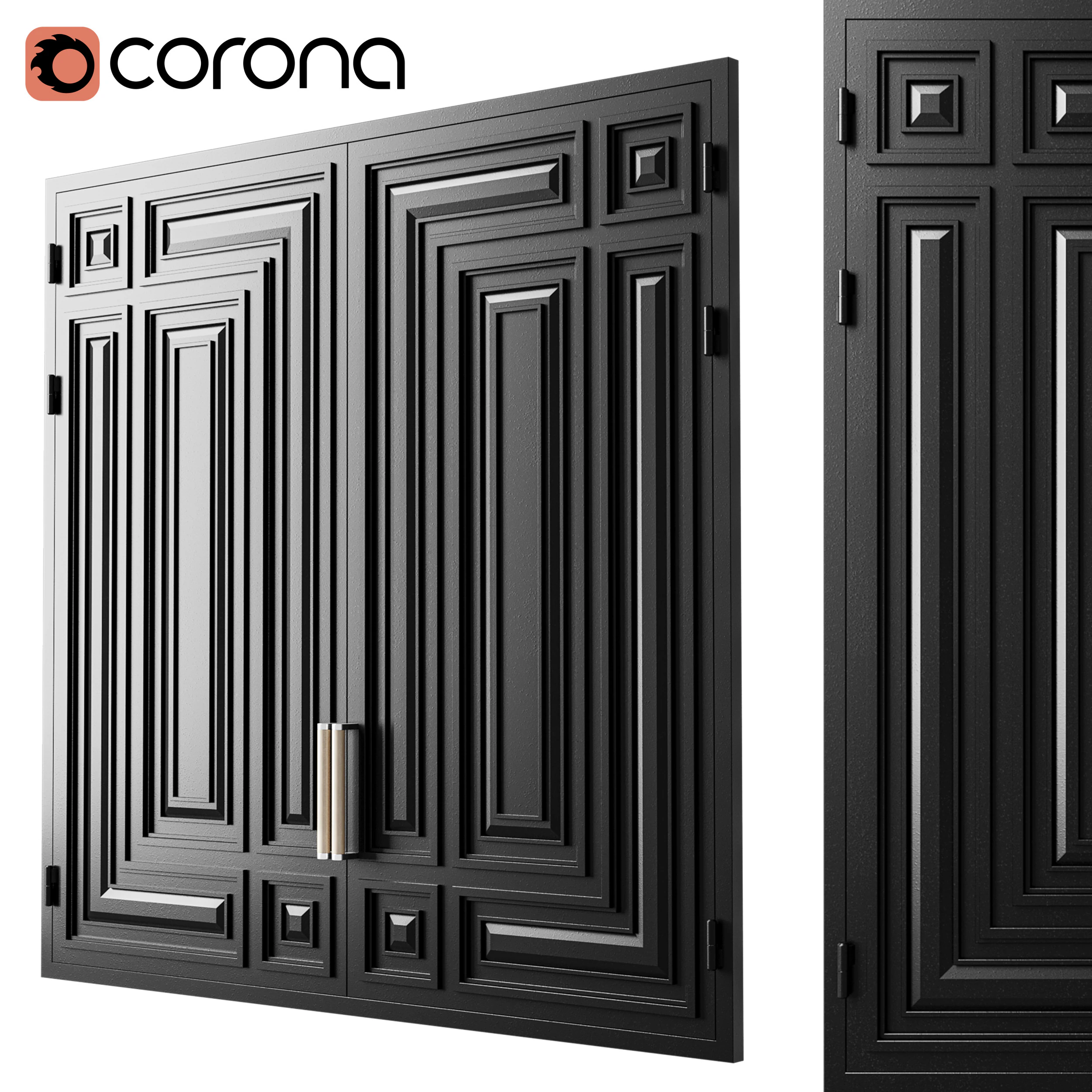 Gate black classic 026 3D Model .c4d .max .obj .3ds .fbx .stl .blend