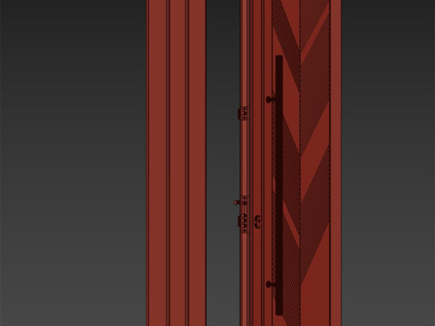 Enterance door set 001 3D Model