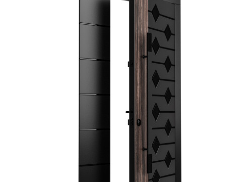 Enterance door set 002 Model 3D
