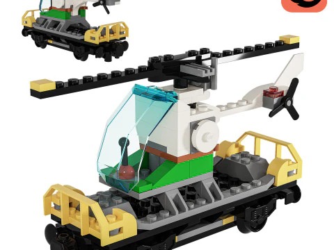 60098 Helikopter wagonowy do transportu ciężkiego Model 3D
