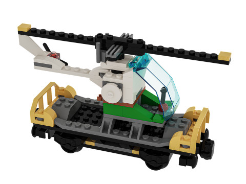 60098 Heavy haul train vagone Helicopter 3D Model