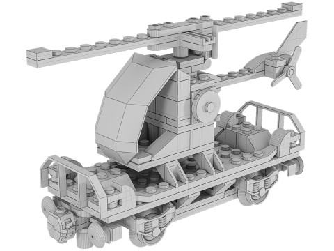 60098 Heavy haul train vagone Helicopter 3D Model
