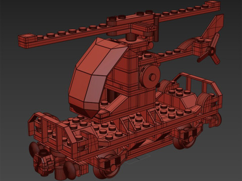 60098 Heavy haul train vagone Helicopter 3D Model