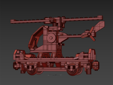 60098 Heavy haul train vagone Helicopter 3D Model