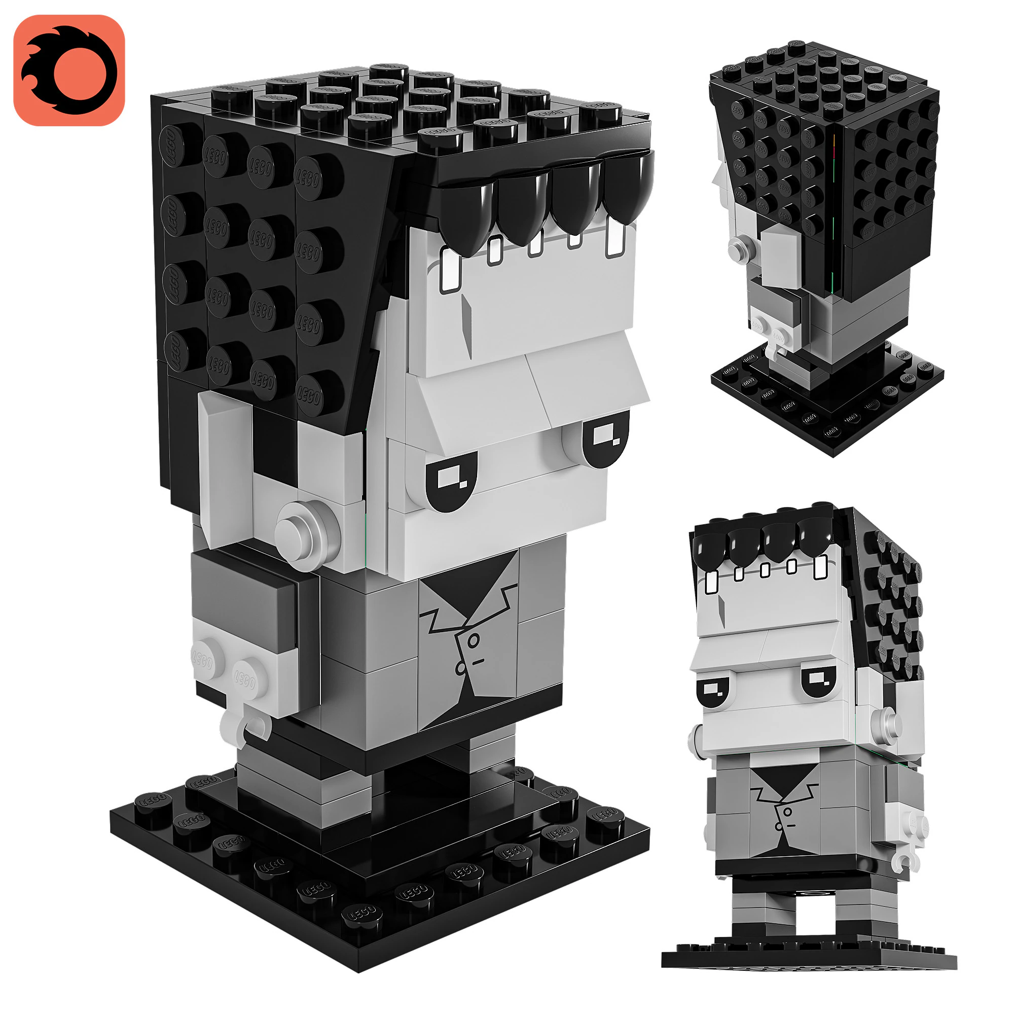 Lego universal monsters brickheadz Frankenstein 3D Model .c4d .max .obj .3ds .fbx .stl .blend 
