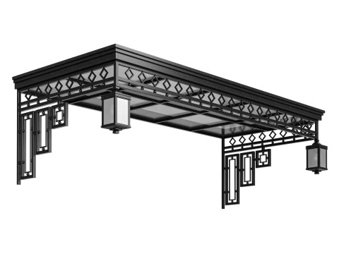 Baldachin schwarz Loft 006 3D Modell