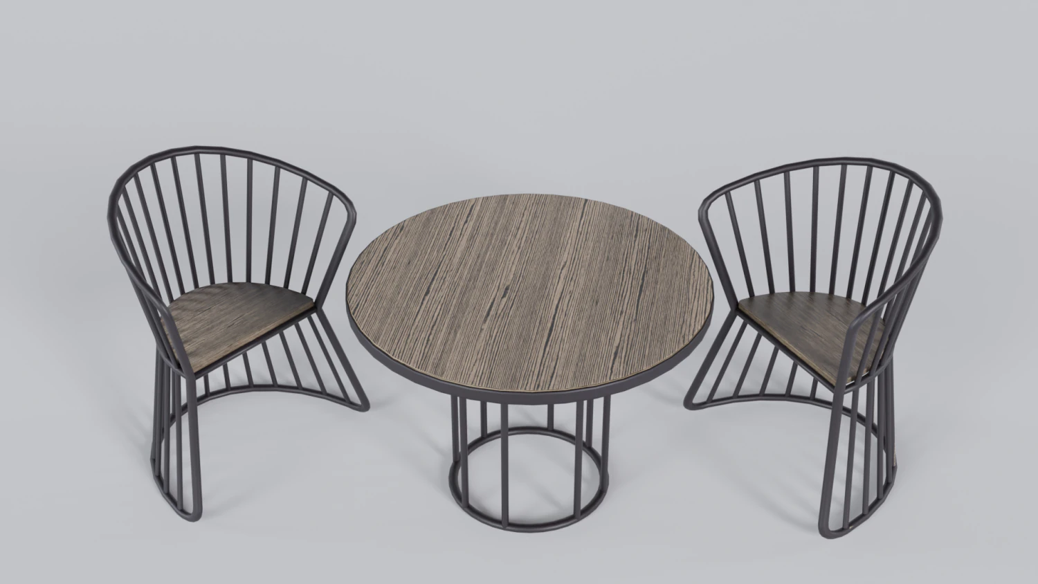 OUTDOOR CHAIRS WITH TABLE 3D Model .c4d .max .obj .3ds .fbx .stl .blend 