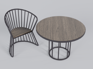 OUTDOOR CHAIRS WITH TABLE 3D-Modell