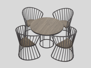 OUTDOOR CHAIRS WITH TABLE 3D-Modell
