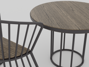 OUTDOOR CHAIRS WITH TABLE 3D-Modell