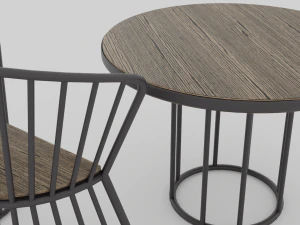 OUTDOOR CHAIRS WITH TABLE 3D Model
