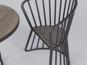 OUTDOOR CHAIRS WITH TABLE 3D-Modell