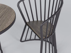 OUTDOOR CHAIRS WITH TABLE 3D Model