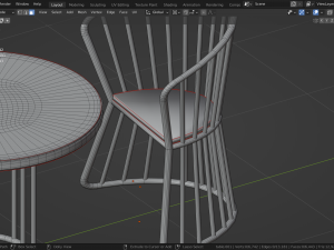 OUTDOOR CHAIRS WITH TABLE 3D-Modell