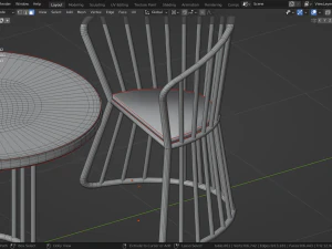 OUTDOOR CHAIRS WITH TABLE 3D Model