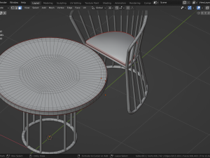 OUTDOOR CHAIRS WITH TABLE 3D-Modell