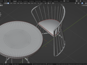 OUTDOOR CHAIRS WITH TABLE 3D-Modell