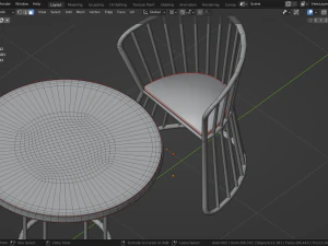 OUTDOOR CHAIRS WITH TABLE 3D Model