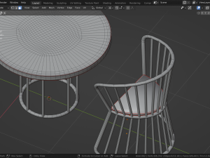 OUTDOOR CHAIRS WITH TABLE 3D-Modell