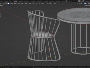 OUTDOOR CHAIRS WITH TABLE 3D Model