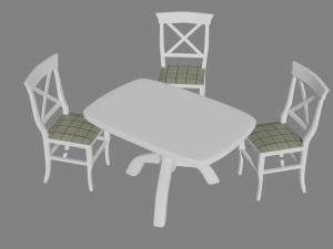 DINING TABLE WITH CHAIRS 3D 模型