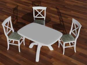 DINING TABLE WITH CHAIRS 3D Model