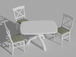 DINING TABLE WITH CHAIRS 3D 模型