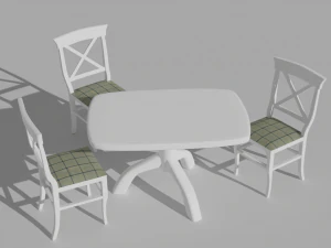 DINING TABLE WITH CHAIRS 3D Model