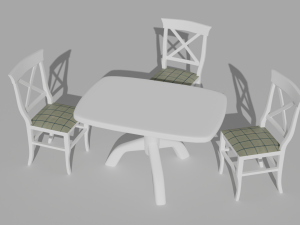 DINING TABLE WITH CHAIRS 3D Модель