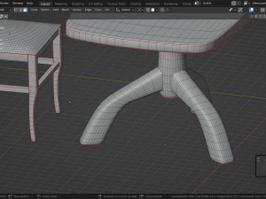 DINING TABLE WITH CHAIRS 3D Model