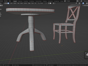 DINING TABLE WITH CHAIRS 3D 模型