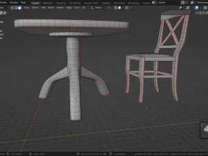 DINING TABLE WITH CHAIRS 3D Model