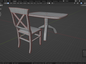 DINING TABLE WITH CHAIRS 3D 模型
