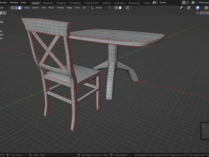 DINING TABLE WITH CHAIRS 3D Model