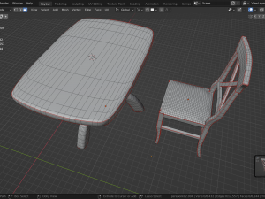 DINING TABLE WITH CHAIRS 3D 模型