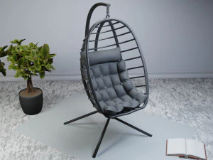 Interior furnitur kursi Ayunan Telur Model 3D