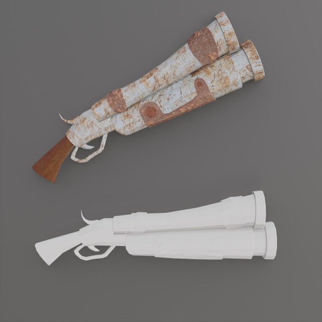 Pistol props asset game object Low-poly Modelo 3D .c4d .max .obj .3ds .fbx .stl .blend 