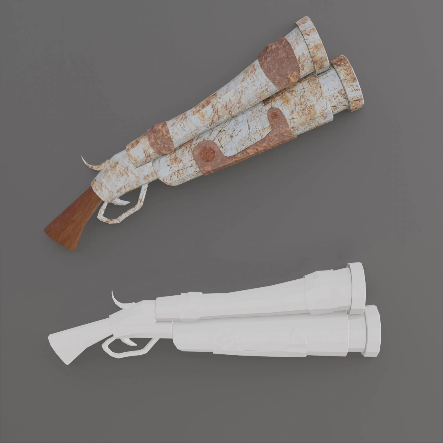 Pistol props asset game object Low-poly 3D Model .c4d .max .obj .3ds .fbx .stl .blend